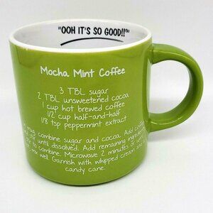 Green Coffee Cup/Mug with Mocha Mint Coffee Recipe 16 oz. Mr. Food